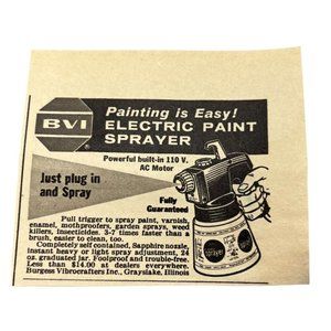 Vintage 1963 Print Ad BVI Paint Sprayer Burgess Vibrocrafters Grayslake IL
